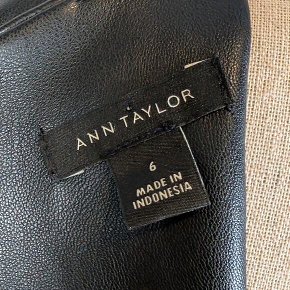 Ann Taylor Faux Leather Sheath Dress Black Size 6 - Picture 5 of 16